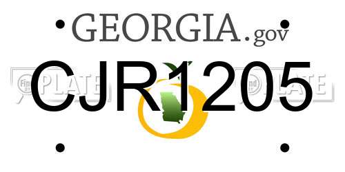 CJR1205 Georgia License Plate