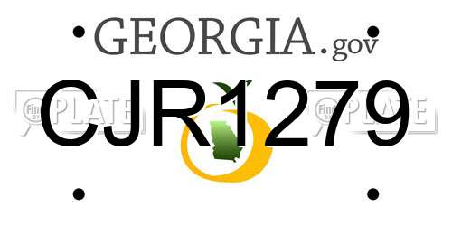 CJR1279 Georgia License Plate