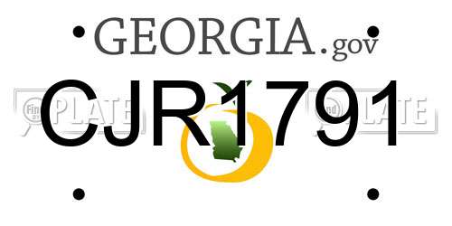 CJR1791 Georgia License Plate