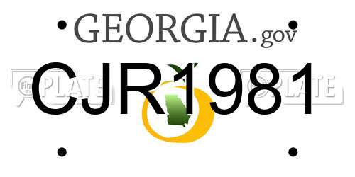 CJR1981 Georgia License Plate