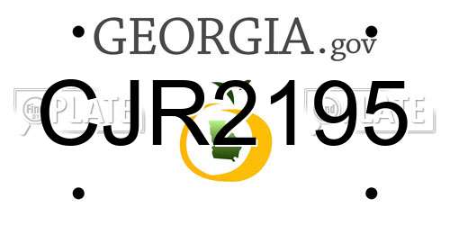 CJR2195 Georgia License Plate