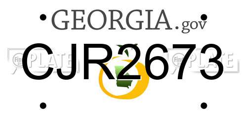 CJR2673 Georgia License Plate