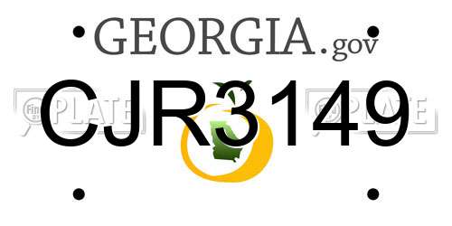 CJR3149 Georgia License Plate