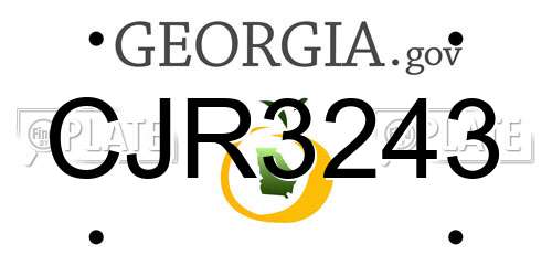 CJR3243 Georgia License Plate