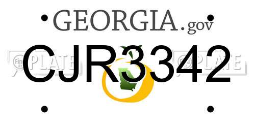 CJR3342 Georgia License Plate