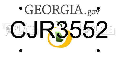 CJR3552 Georgia License Plate