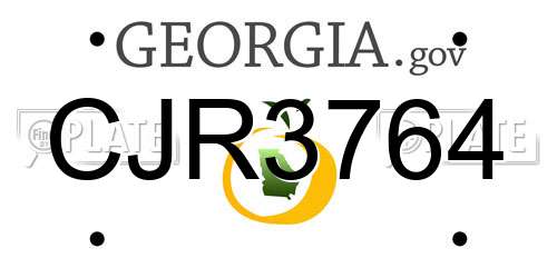 CJR3764 Georgia License Plate