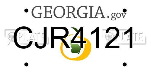 CJR4121 Georgia License Plate