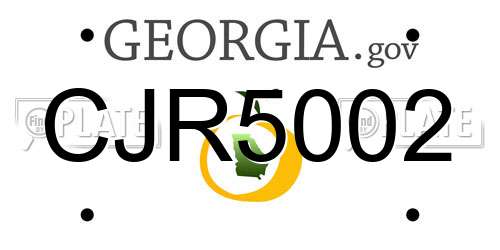 CJR5002 Georgia License Plate