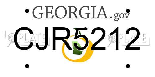CJR5212 Georgia License Plate