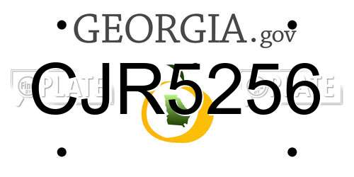 CJR5256 Georgia License Plate