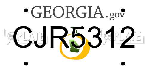 CJR5312 Georgia License Plate