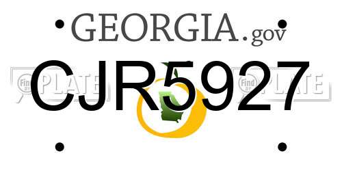 CJR5927 Georgia License Plate