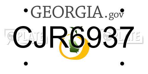 CJR6937 Georgia License Plate