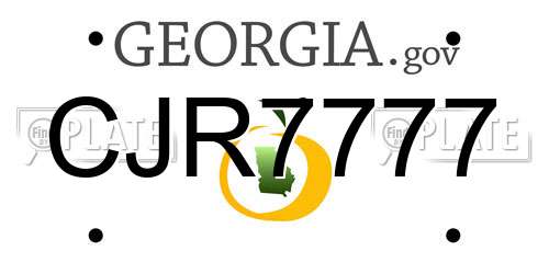 CJR7777 Georgia License Plate