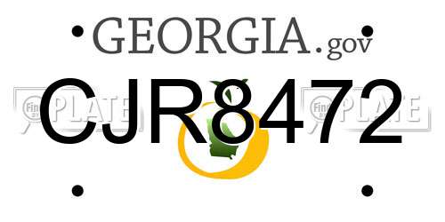 CJR8472 Georgia License Plate