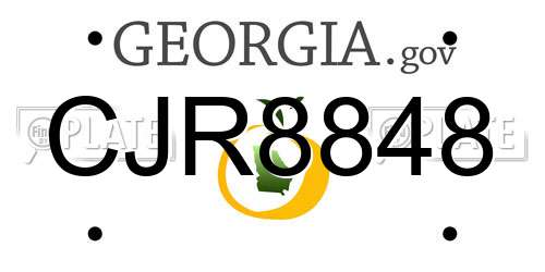 CJR8848 Georgia License Plate