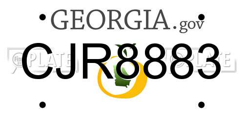 CJR8883 Georgia License Plate