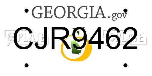CJR9462 Georgia License Plate