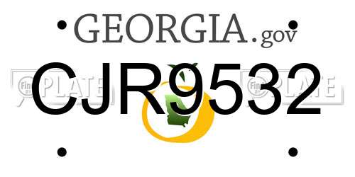 CJR9532 Georgia License Plate