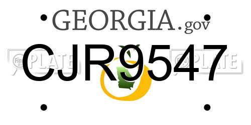 CJR9547 Georgia License Plate