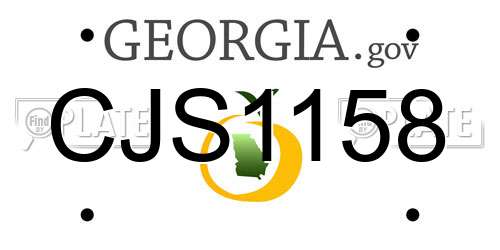 CJS1158 Georgia License Plate