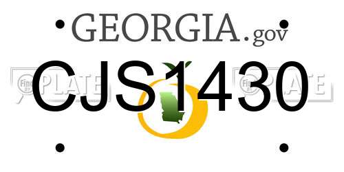 CJS1430 Georgia License Plate