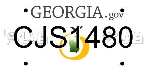 CJS1480 Georgia License Plate