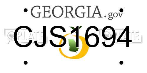 CJS1694 Georgia License Plate