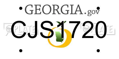 CJS1720 Georgia License Plate