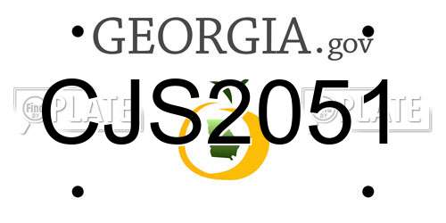 CJS2051 Georgia License Plate