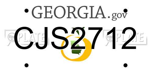 CJS2712 Georgia License Plate