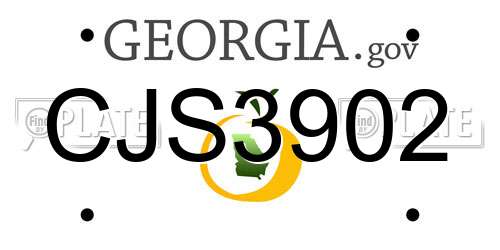 CJS3902 Georgia License Plate