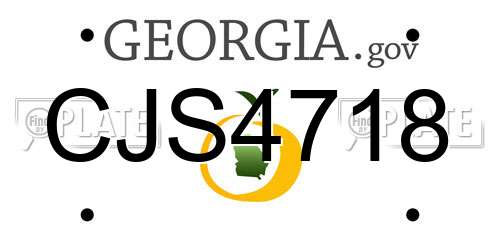 CJS4718 Georgia License Plate