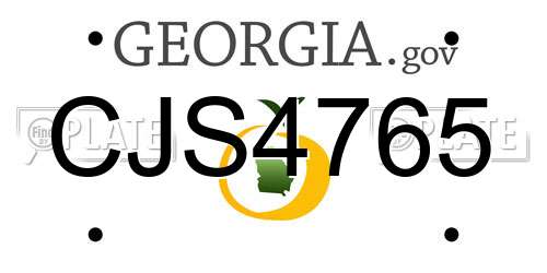 CJS4765 Georgia License Plate