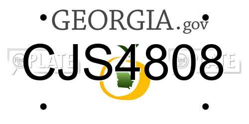 CJS4808 Georgia License Plate