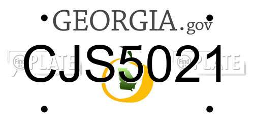 CJS5021 Georgia License Plate