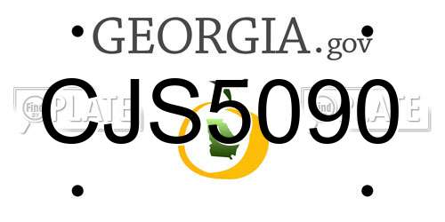 CJS5090 Georgia License Plate