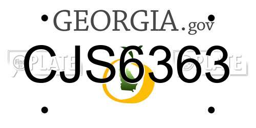 CJS6363 Georgia License Plate