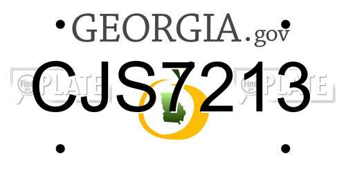 CJS7213 Georgia License Plate