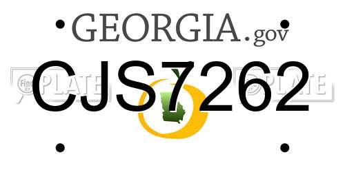 CJS7262 Georgia License Plate