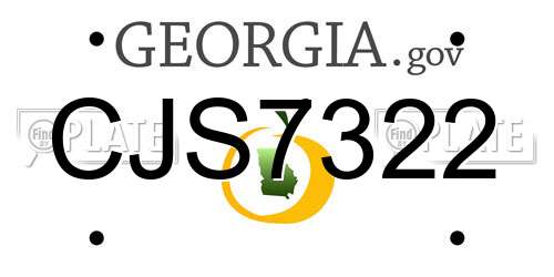 CJS7322 Georgia License Plate