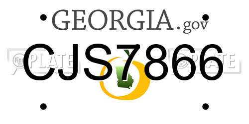 CJS7866 Georgia License Plate