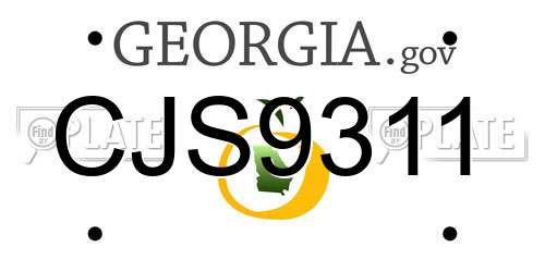 CJS9311 Georgia License Plate