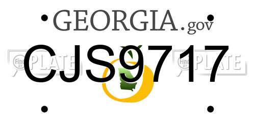 CJS9717 Georgia License Plate