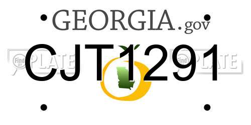 CJT1291 Georgia License Plate