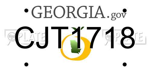 CJT1718 Georgia License Plate