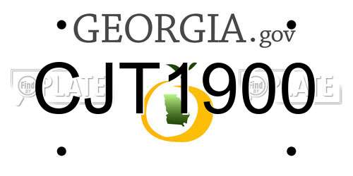 CJT1900 Georgia License Plate