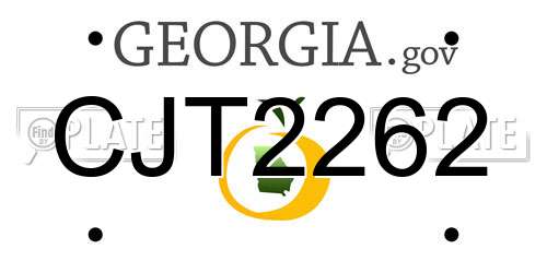 CJT2262 Georgia License Plate