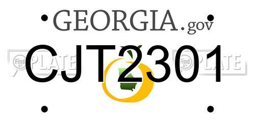 CJT2301 Georgia License Plate